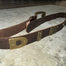 Vintage Y2K Diesel Mens Belt Brown Leather Made In Italy