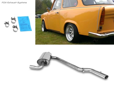  Edelstahl Sportauspuff Trabant 1.1 Limousine Kombi 1x55mm rund scharf gerade