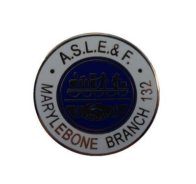 ASLEF / EISENBAHN ABZEICHEN A.S.L.E.&F MARYLEBONE BRANCH #132