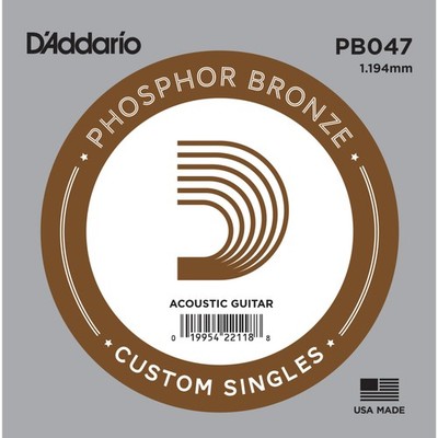 D'Addario Einzelsaite PB047 Phosphor Bronze - Einzelsaite für Gitarren
