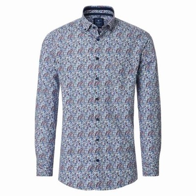 Redmond men's shirt long sleeve comfort fit blue floral 252085111 100