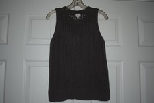 A New Day Size M Gray Sleeveless Sweater Vest Style Shirt Open Hole Design