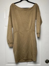 GUESS beige long-sleeved dress — SIZE: M