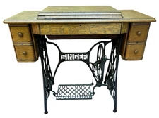 Antique 1910 Singer Treadle Sewing Machine with Oak Cabinet – Serial No. G742434