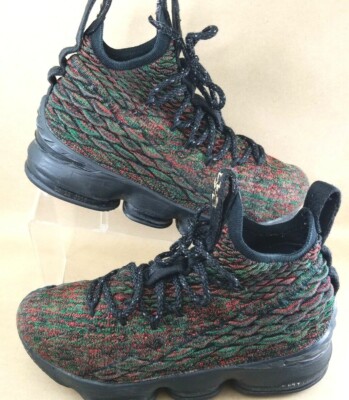 Nike LeBron 15 XV GS BHM 943762-900 Kids Boys  6Y Black Green Red
