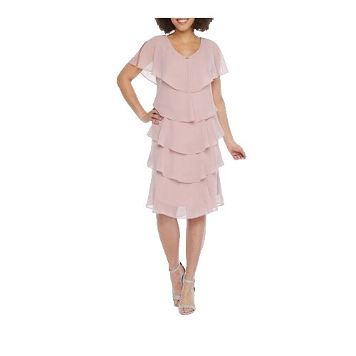 NEW S.L. Fashions Womens Embellished Tiered Jacket Dress Formal Wedding  Steel 14 | eBay