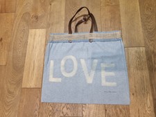 Borsa tote Stella Rittwagen blu in denim con manici in pelle L51 cm L45 cm