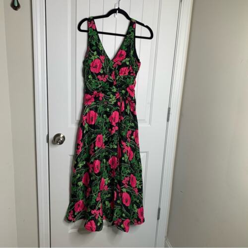 Anthropologie Maeve floral faux wrap ruched midi dress size 2 wedding guest