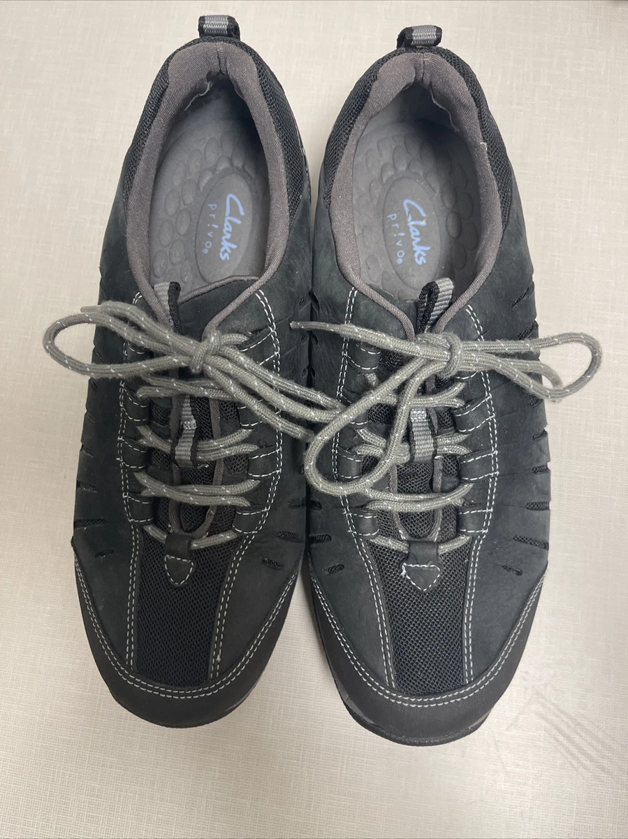 skæg Onkel eller Mister skab CLARKS PRIVO black leather sneakers Lace Up Shoes women's size 7 M EUC |  eBay