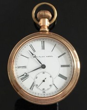 The Plan gold plated Swiss pocket watch by David Perret c.1890