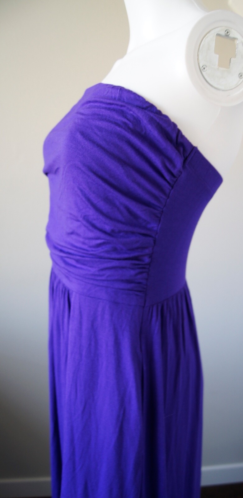 SHOP BASIC USA Solid Deep Purple Strapless Rayon … - image 5