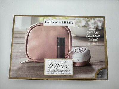 Portable Diffuser Essential Oil Aromatherapy Pink Travel Laura Ashley USB Cable