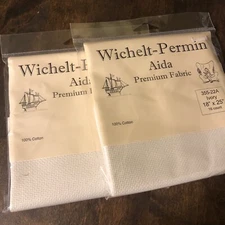 Ivory - Wichelt Permin Premium Aida Fabric Cross Stitch 16ct 18 x 25