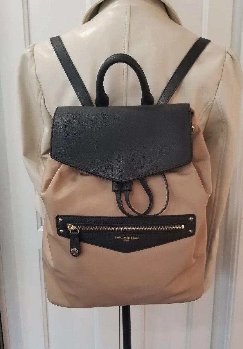EUC Karl Lagerfeld PARIS Womens Nylon Backpack Travel Bag  display picture 3