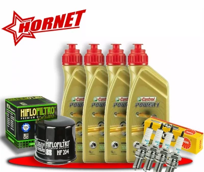 CASTROL + HIFLO + NGK KIT/TAGLIANDO HONDA HORNET 600 2007 2013 OLIO CASTROL 10W40 FILTRO CANDELE