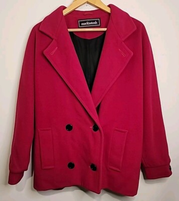 Vintage Mackintosh Pink Wool Peacoat Size Large Double-breasted Jacket 