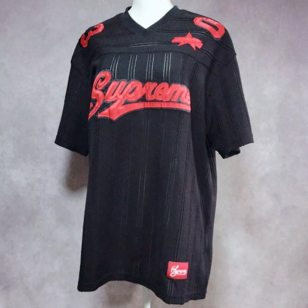 Maillot de foot SUPREME maille rayée 21ss taille XL couleur noir