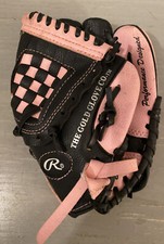 Rawlings Player Series PL90PB 9" Baseball T-Ball Youth Glove RHT Pink/Black