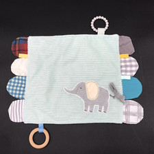 Modern Baby Lovey Elephant Security Blanket Corduroy Sensory Teether Ribbed