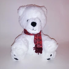Animal Adventure Polar Bear White Red Scarf Stuffed Animal Plush Kids Toys