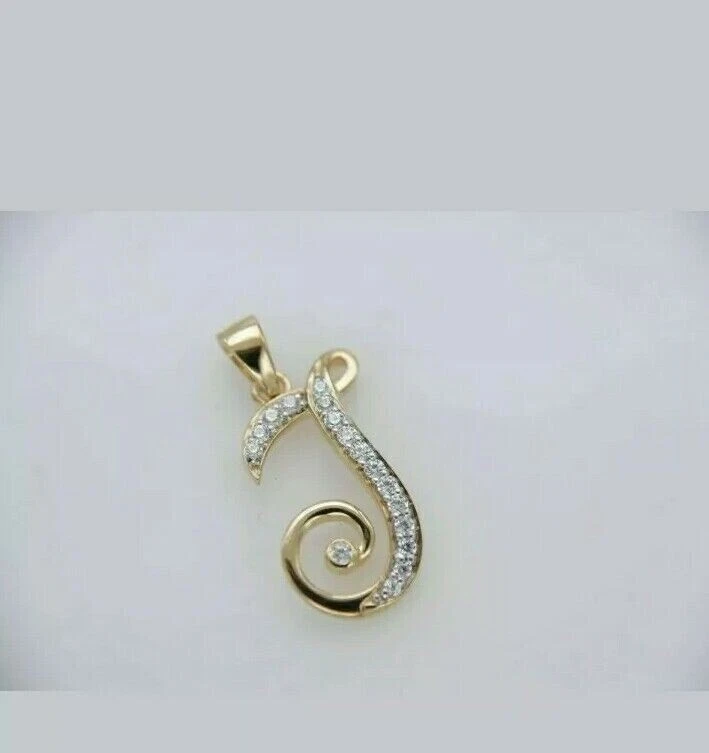 0,25 TCW Rund Geschnitten Simulierte Diamant Anhänger 14k Gelbgold Beschichtet - Bild 4 von 4