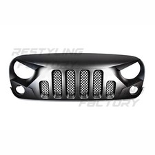Matte Black Skull Style Full Replacement Grille Fit For 07-18 Jeep Wrangler Jk