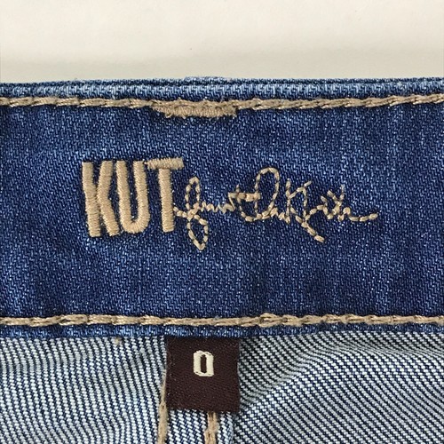 Pantalón Corto Para Mujer KUT from the Kloth Catherine Boyfriend Talla 0 Elástico Denim Informal - Imagen 7 de 10