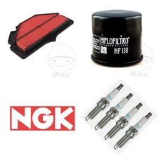 Service Kit Hiflo Air & Oil Filter + NGK Spark Plugs (4) For Suzuki GSX-S 750 A