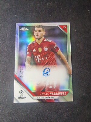 2021-22 Topps Chrome UEFA Champion League Lucas Hernandez Refractor Auto CA-LH