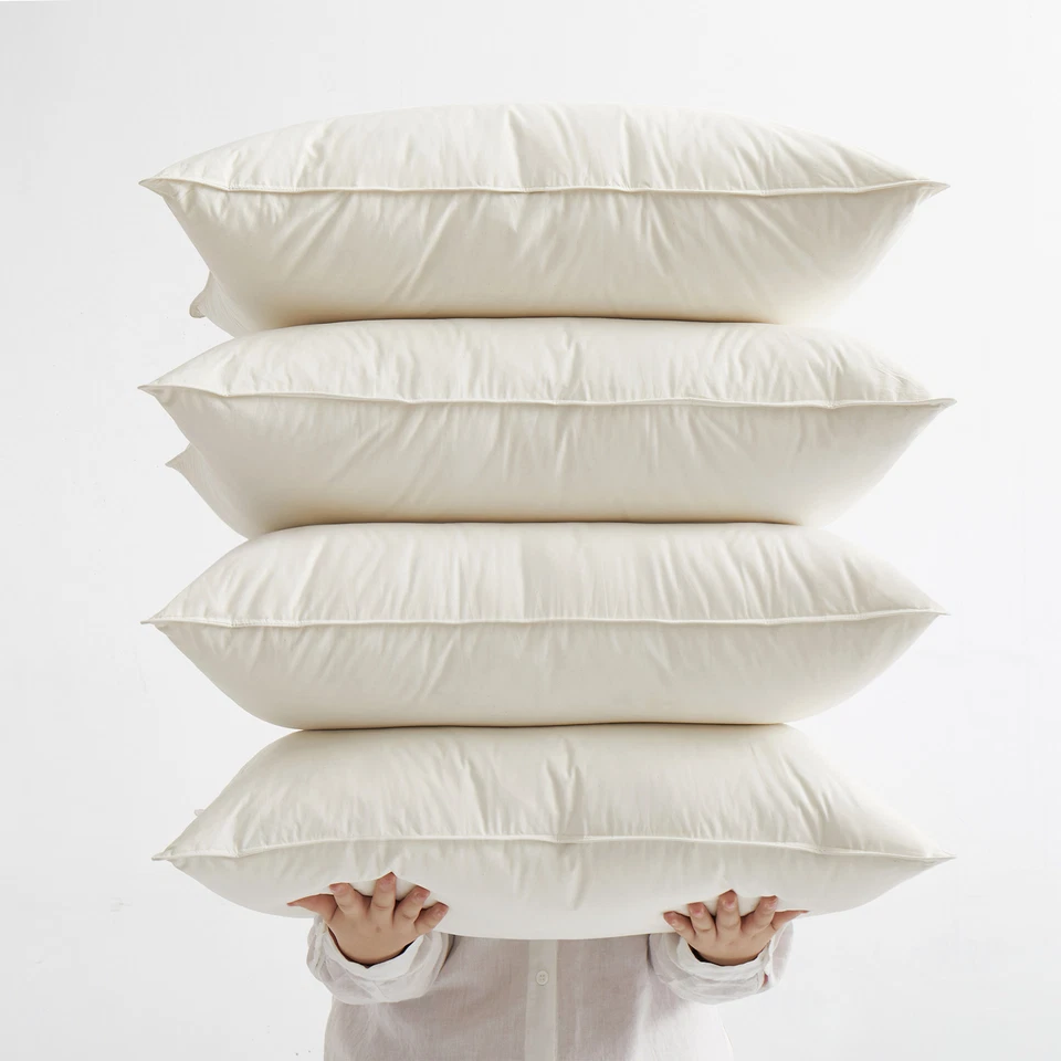 2 Pack Bed Pillows Organic Cotton Shell, 75% Goose Down Feather, King or Queen - Image 4 of 4