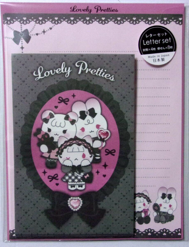 GAIA Lovely Pretties Rabbit Cat Dog Lolita Letter Envelope Set Made in Japan - Picture 1 of 2