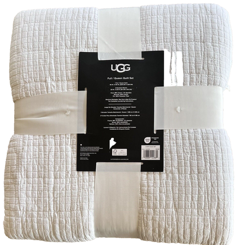 NWT UGG®Campo Full Queen Quilt 3Pc Set "SNOW" New Packaged Ribbon-MSRP $319.00 - Picture 6 of 10