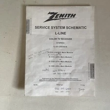 Zenith Service System Schematic Color TV Receiver CM-145/C-10, 9-1332