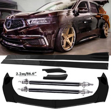 Front Bumper Lip Spoiler Splitter Car Body Kits Rear For Acura Mdx Glossy Black