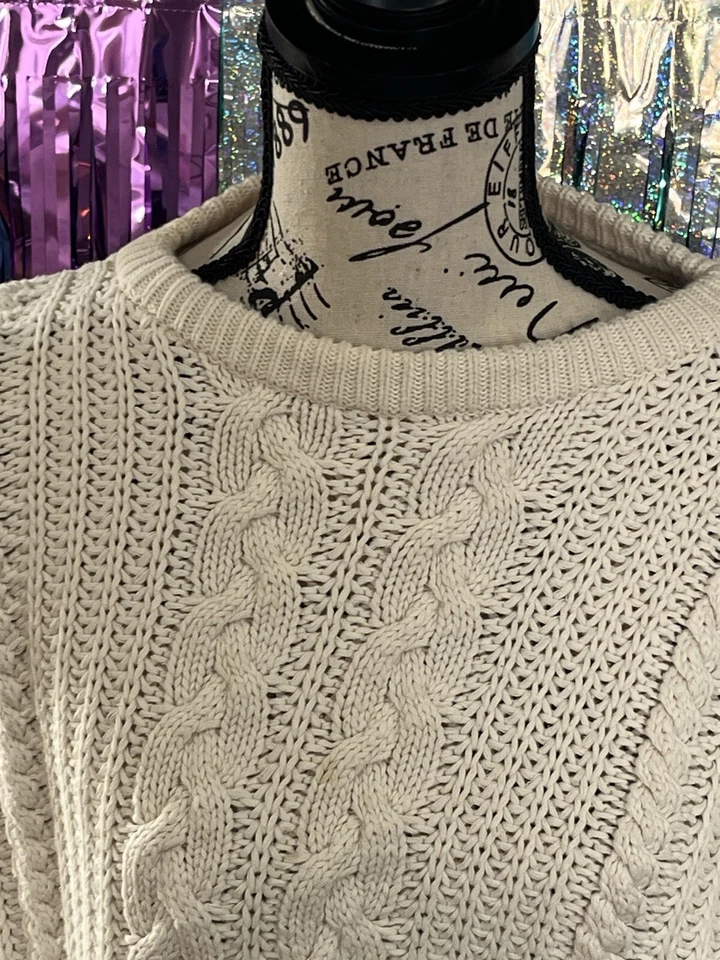 Suéter John Ashford Para Hombres X-Grande Marfil Crema Grueso Heritage Cable Tejido Abuelo Foto 2 de 4