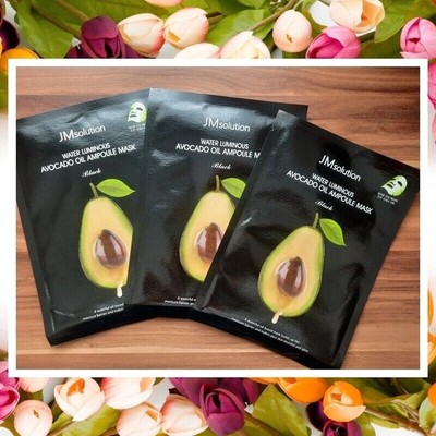 3 x JM Solution Avocado Oil Ampoule Mask Black NEU Korea K-Beauty