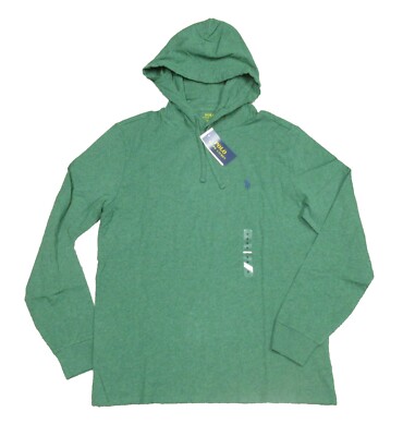 Polo Ralph Lauren Men's Green Heather Solid Jersey Hooded T-Shirt