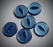 5/8" 2-Hole Fish Eye Blue Craft/Clothing Buttons