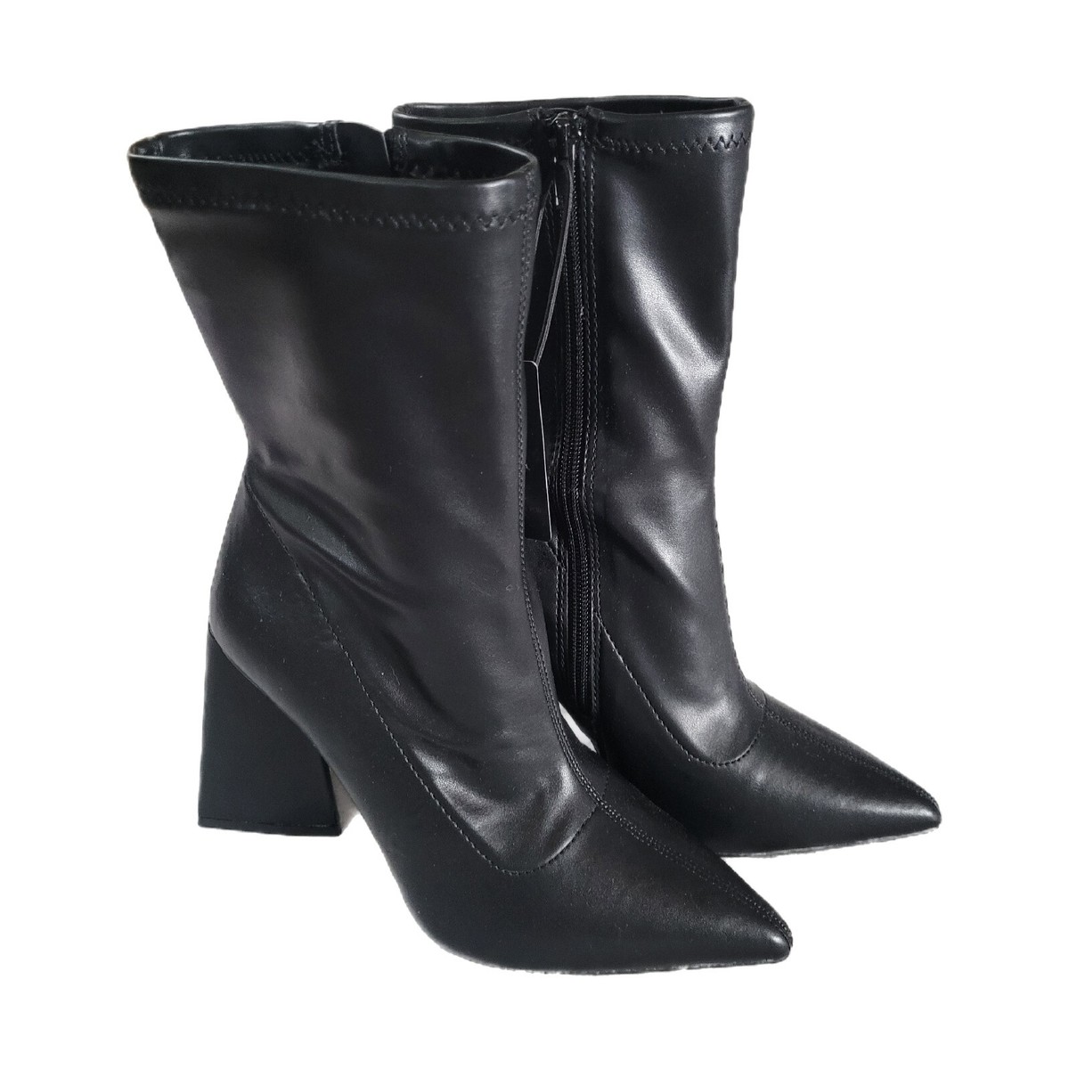 NEW Forever 21 Women's Black Fashion Stretch Ankle Boots Side Zip