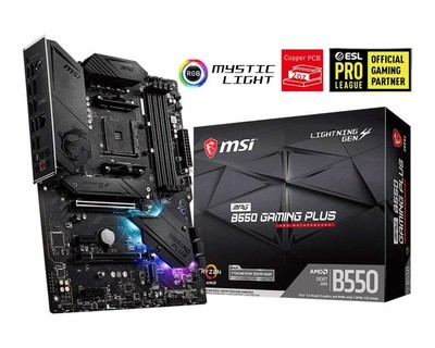 MSI MPG B550 GAMING PLUS Motherboard ATX - Supports AMD Ryzen 3rd Gen Processors