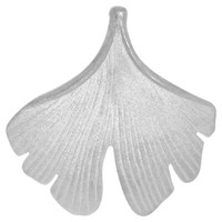 SchmuckanhäNger AnhäNger Aus 925/- Silber Rhodiniert Matt Gingkoblatt F