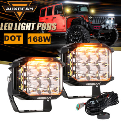 Auxbeam 5'' Side Shooter LED Pods Light Off-Road Driving DRL For Ford F150 F250