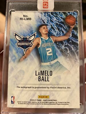 2020-21 Panini NBA Hoops LAMELO BALL Rookie Ink AUTO RC SSP #RI