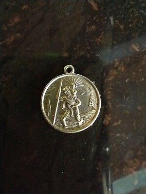 Vintage Catholic Marked St Sil St Christopher Religious Medal