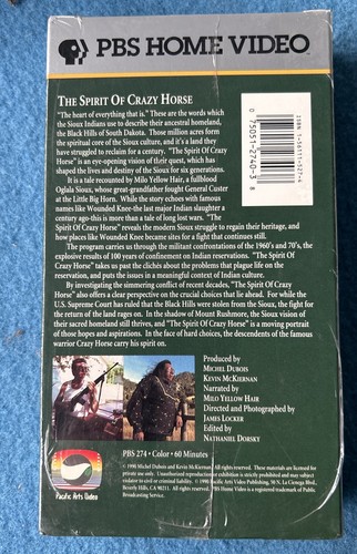 The Spirit Of Crazy Horse VHS Tape Sealed Movie PBS Home Video Native American - Foto 2 di 3