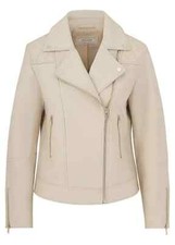 Together Ecru Leather Jacket - Size 8 - Bnwt - Rrp £199
