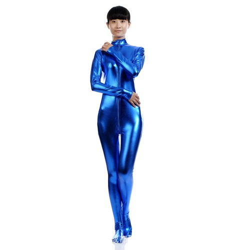 Girls One Piece Metallic Jumpsuits Shiny Bodysuit Leotard Dancewear Costumes Fit - Picture 9 of 25