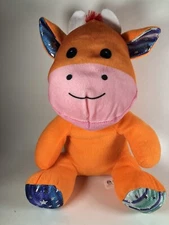 A&A Global Industries Plush Cow Orange 11” 2022 Stuffed Animal Toy 