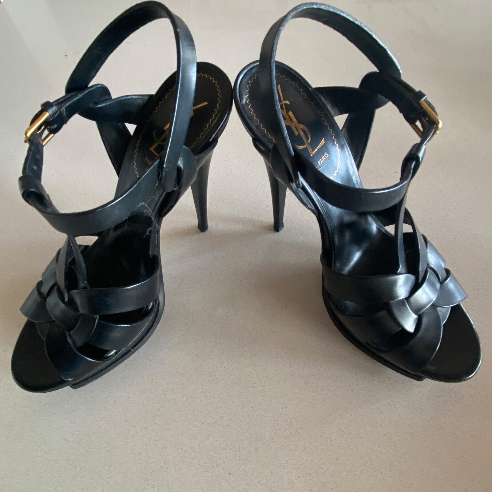 SAINT LAURENT YSL Tribute Platform tacco nero taglia 39