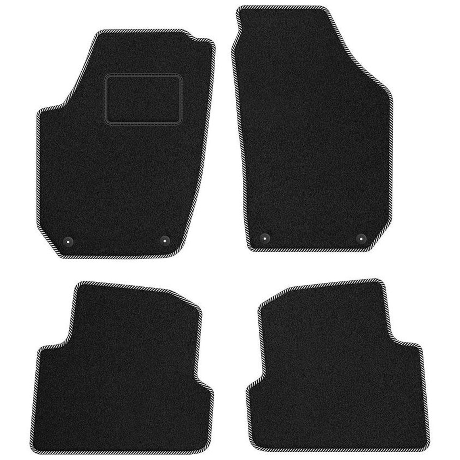 Tapis de sol Skoda Fabia II anti-glissement velours STREAK blanc résout usure moquette